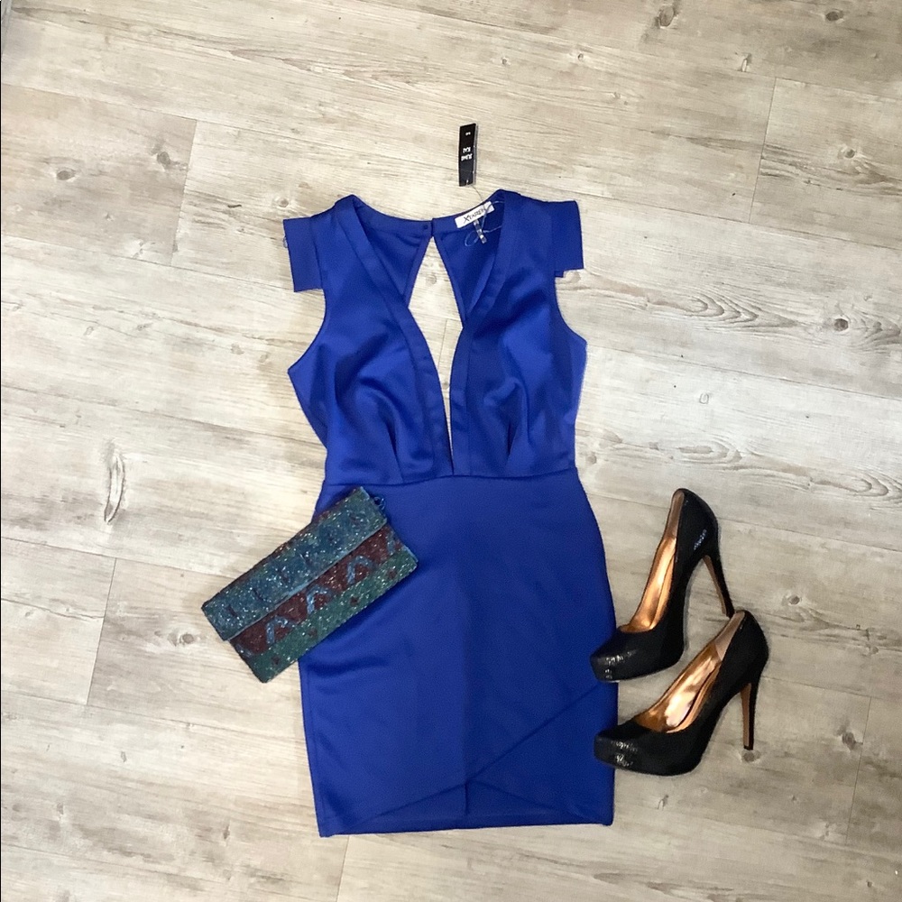 Sexy mini blue dress